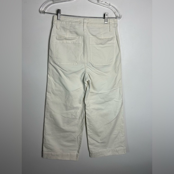 Madewell Size 25 Wide Leg Button Fly Denim Jeans Tan Off White Old Money - Picture 3 of 14